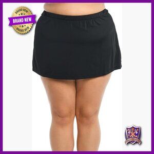 Plus Size Skirted Bikini Bottom Mid Rise Full Coverage Swimwear